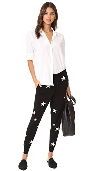 Shop Chinti & Parker Star Cashmere Track Pants In Black/cream