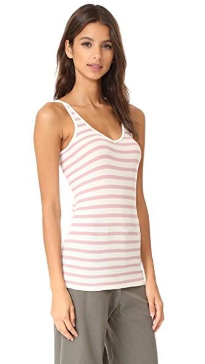 Shop Atm Anthony Thomas Melillo Striped Wrestler Tank In Chalk/nutmeg