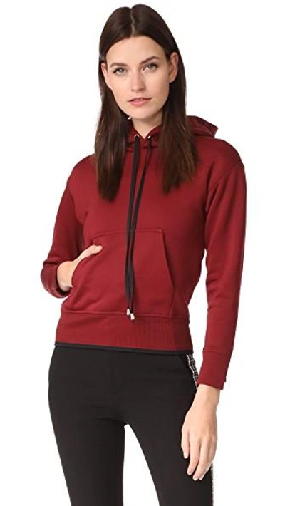 Shop Helmut Lang Shrunken Hoodie In Ruby