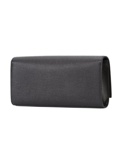 Shop Saint Laurent Kate Leather Clutch In Black