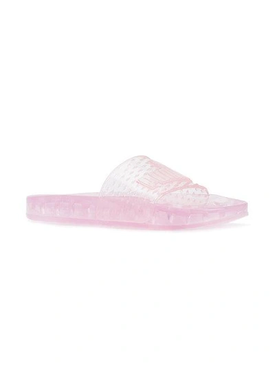 Shop Fenty X Puma Logo Embossed Slides In Pink