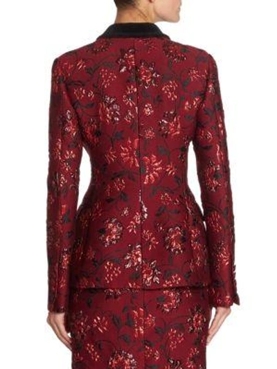 Shop Altuzarra Angela Wool & Silk Jacket In Garnet