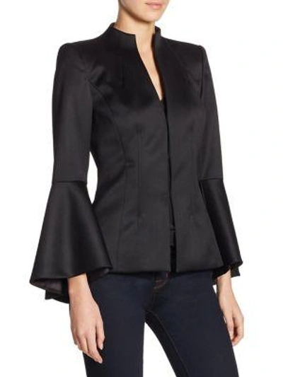Shop Alice And Olivia Ivana Bell Sleeve Blazer In Black