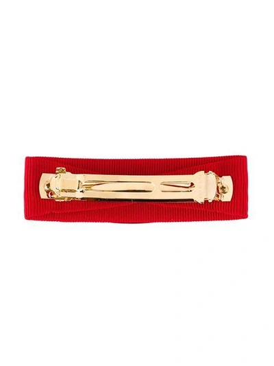 Shop Ferragamo 'vara' Hair Clip In Red