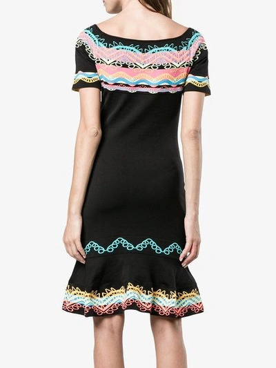 Shop Peter Pilotto Knitted Jacquard Mini Dress In Black