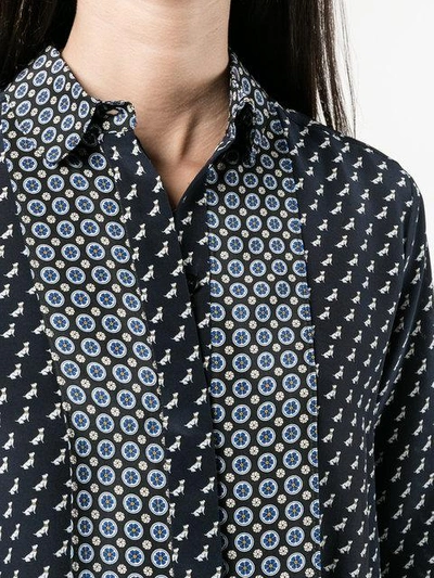 Shop Stella Mccartney Printed Silk Shirt In Blue