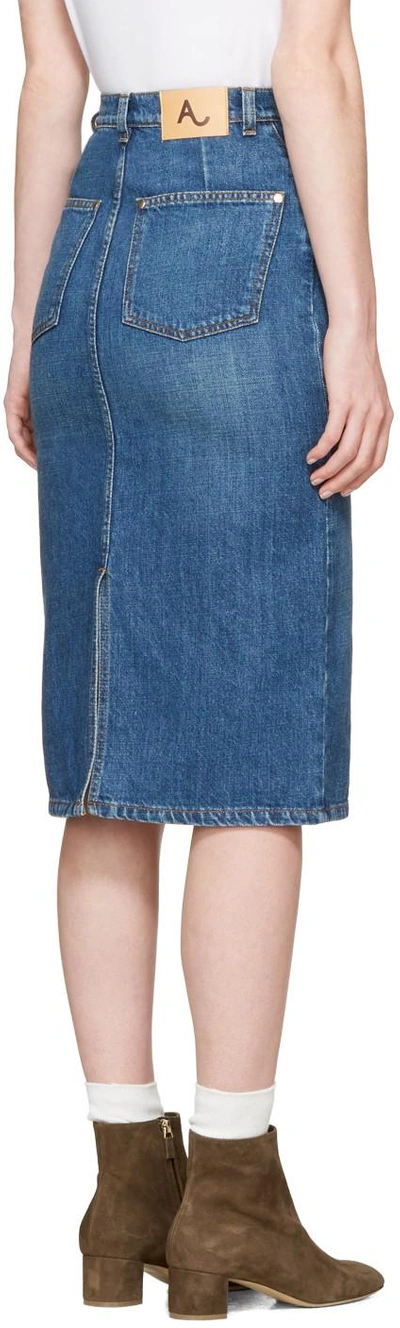 Shop Alexa Chung Blue Denim Midi Skirt