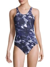 NORMA KAMALI Racer Mio Marble-Print Bodysuit