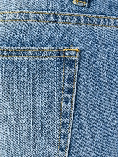Shop Michael Michael Kors Raw Hem Cropped Jeans In Blue