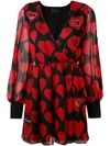 PHILIPP PLEIN HEART PRINT DRESS,WRG0213PTE065N12137793