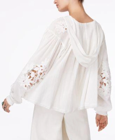 Shop Free People Tropical Summer Hooded Peasant Top In Ivory