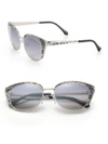 ROBERTO CAVALLI 54MM Printed Leather & Metal Cat's-Eye Sunglasses