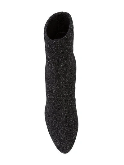 Shop Giuseppe Zanotti Celeste Glitter Sock Boots In Black