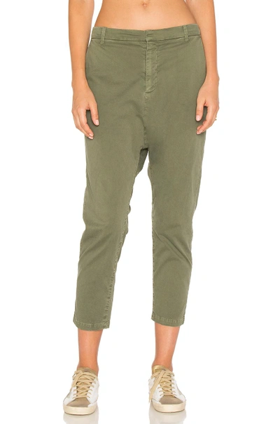 Nili Lotan Tel Aviv Cropped Stretch-cotton Twill Tapered Pants In Green