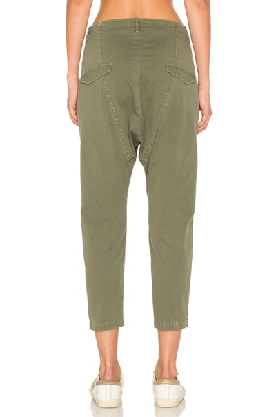 Nili Lotan Tel Aviv Cropped Stretch-cotton Twill Tapered Pants In Green
