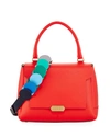 ANYA HINDMARCH BATHURST SMALL LEATHER SATCHEL BAG, RED