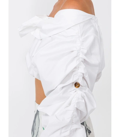 Shop Ellery White Off-shoulder Cropped Top
