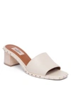 Valentino Garavani Soul Rockstud Leather Block Heel Slides In Light Poudre