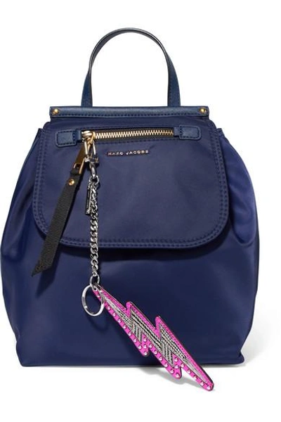 Shop Marc Jacobs Embellished Metallic Leather Keychain In Pink