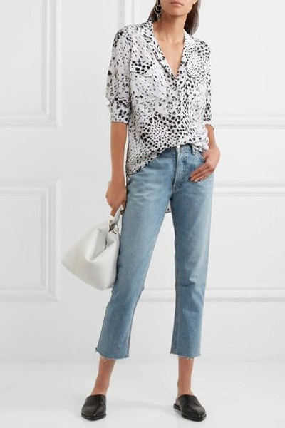 Shop Equipment Ansley Printed Washed-silk Shirt In White