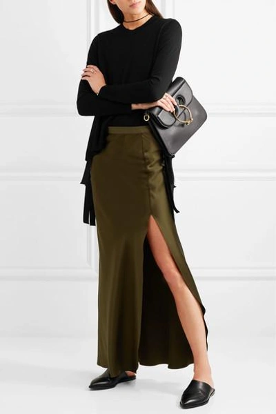 Shop Nili Lotan Maya Silk-satin Maxi Skirt