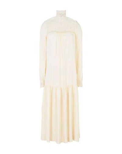 Shop Veronique Branquinho 3/4 Length Dress In Ivory