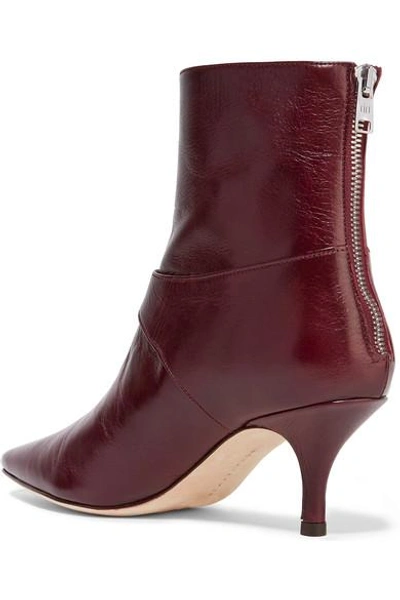 Shop Dorateymur Saloon Buckled Leather Ankle Boots In Burgundy