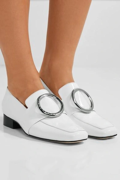 Shop Dorateymur Harput Embellished Patent-leather Loafers In White