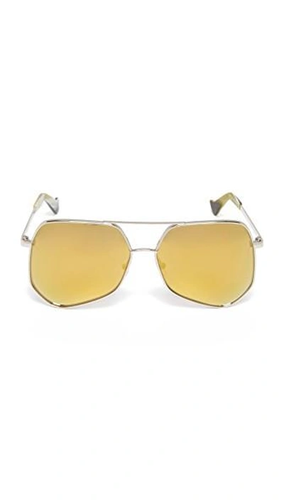 Shop Grey Ant Megalast Sunglasses In Silver/gold