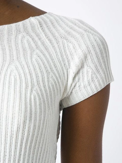 Shop Martha Medeiros Knit Off-the-shoulder Top In White