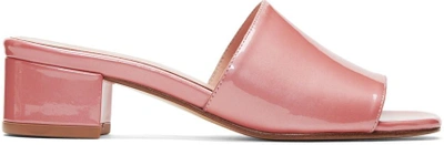 Shop Maryam Nassir Zadeh Pink Patent Sophie Slides In Pink Sparkle