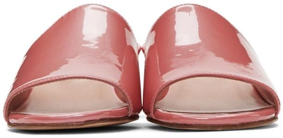 Shop Maryam Nassir Zadeh Pink Patent Sophie Slides In Pink Sparkle