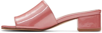 Shop Maryam Nassir Zadeh Pink Patent Sophie Slides In Pink Sparkle