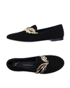 Giuseppe Zanotti Velvet Crystal-trim Loafer, Navy In Black
