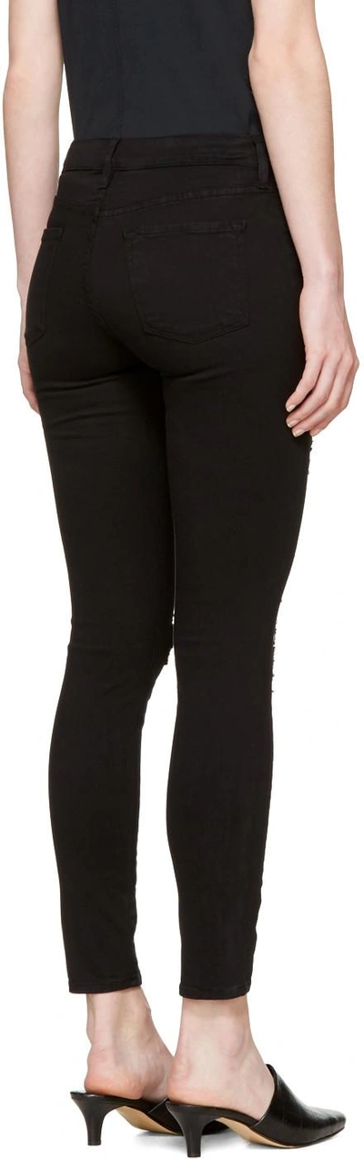 Shop Frame Black Le Skinny De Jeanne Jeans In Film Noir