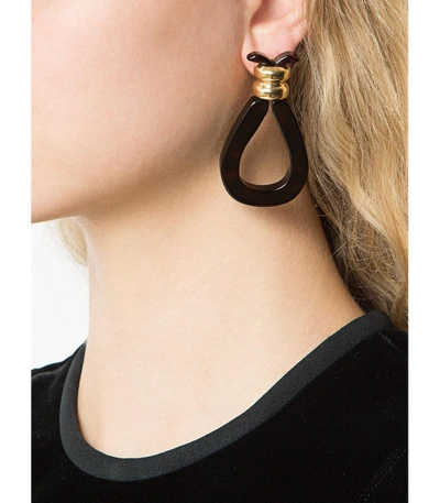 Shop Loewe Black Drop Shape Earrings