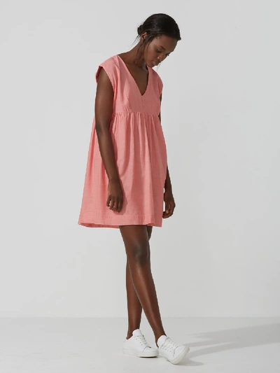 Shop Frank + Oak Cotton-voile Babydoll Dress In Coral