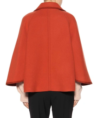 Shop Chloé Wool Cape Jacket With Adjustable Sleeves