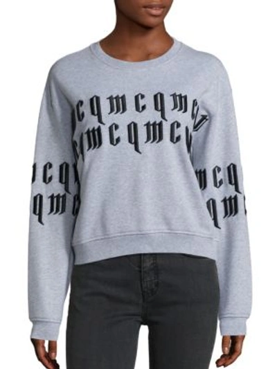 Shop Mcq By Alexander Mcqueen Gothic Print Cotton Sweatshirt In Grey