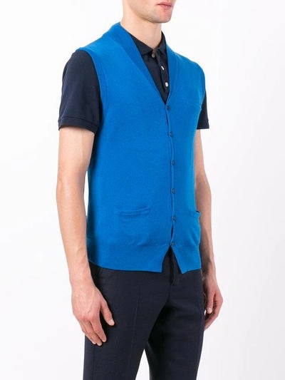 Shop Ballantyne V-neck Gilet In Blue