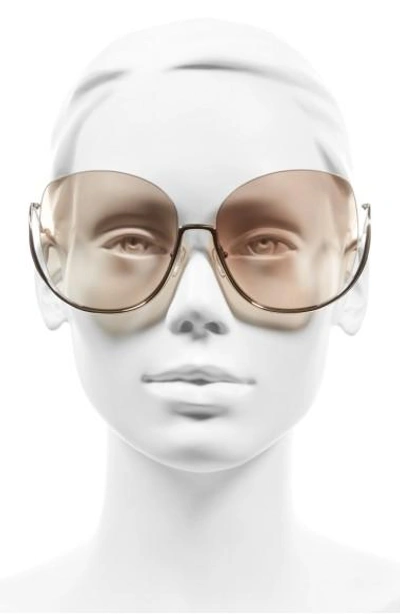 Shop Chloé 64mm Oversize Sunglasses In Gold/ Transparent Peach