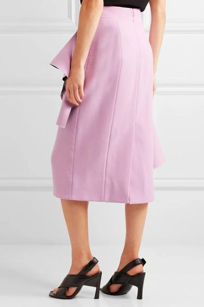 Shop Marni Frayed Ruffled Crepe Midi Skirt