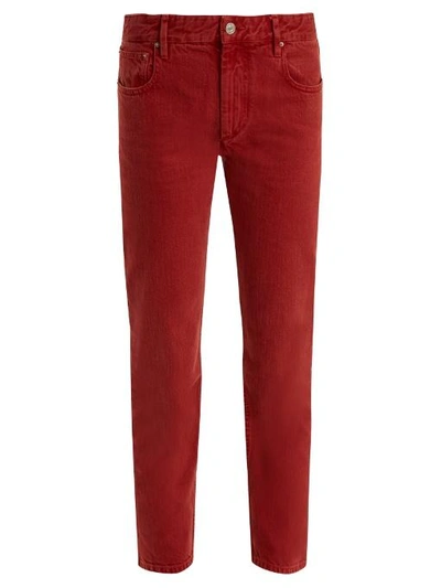 Isabel Marant Étoile Cliff High-rise Straight-leg Cropped Jeans In Red |  ModeSens