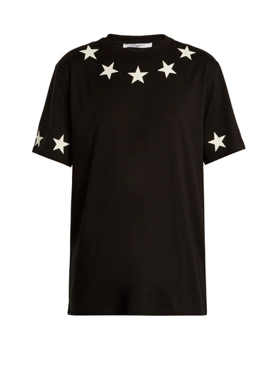 Givenchy Star-appliqué Cotton T-shirt In Black
