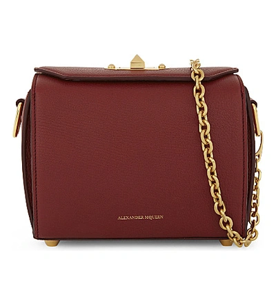 Shop Alexander Mcqueen Box Bag 19 Leather Cross-body Bag In Lac Red