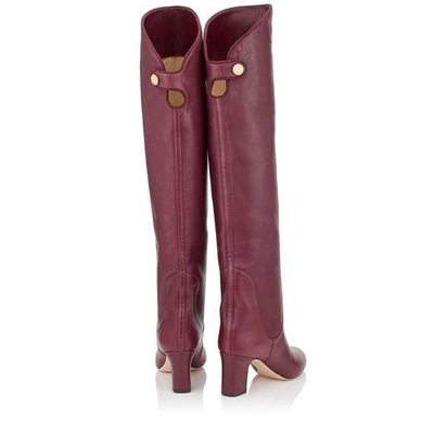 Shop Jimmy Choo Minerva 65 Vino Smooth Leather Pull On Boots