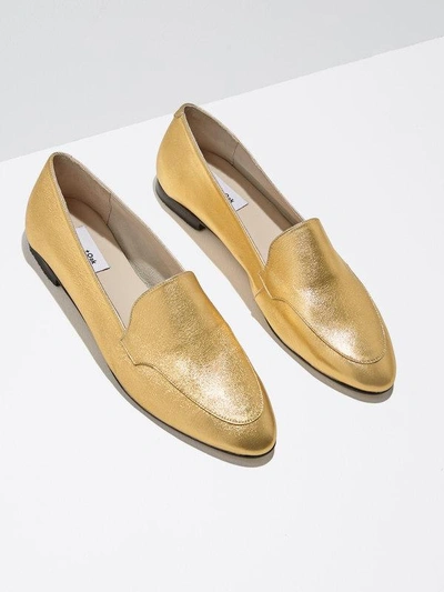 Shop Frank + Oak The Marina Leather Loafer In Metallic Gold