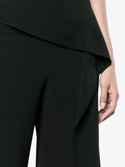 Shop Roland Mouret Caldwell Ruffle Wide Leg Trousers In Black