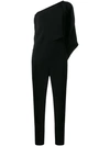 Roland Mouret Carlton Asymmetric Slim-leg Cady Jumpsuit In Black
