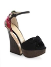 CHARLOTTE OLYMPIA Flamboyant Vreeland Embroidered Suede Platform Sandals